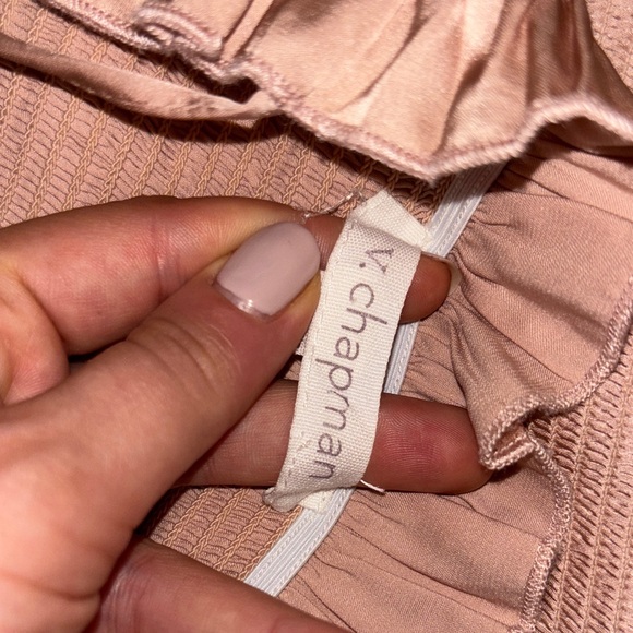 V. Chapman Lily Blush Pink Ruffle Midi Dress - Picture 2 of 5